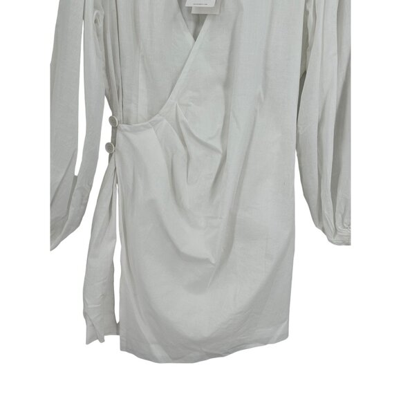 Steele Faux Wrap Ciper Dress Womens Size Large NWT Fairy Boho Peasant‎ White - Picture 10 of 14